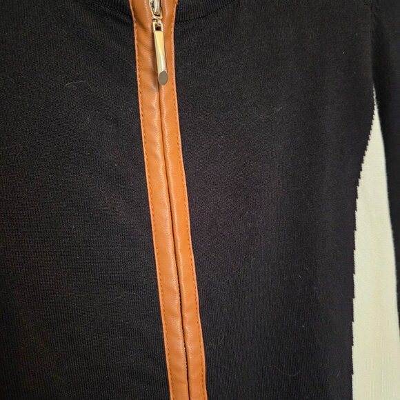 WHBM Striped Slimming Sheath w/ Faux Leather trim and Matching Jacket, Size 0/XS - Picture 8 of 9